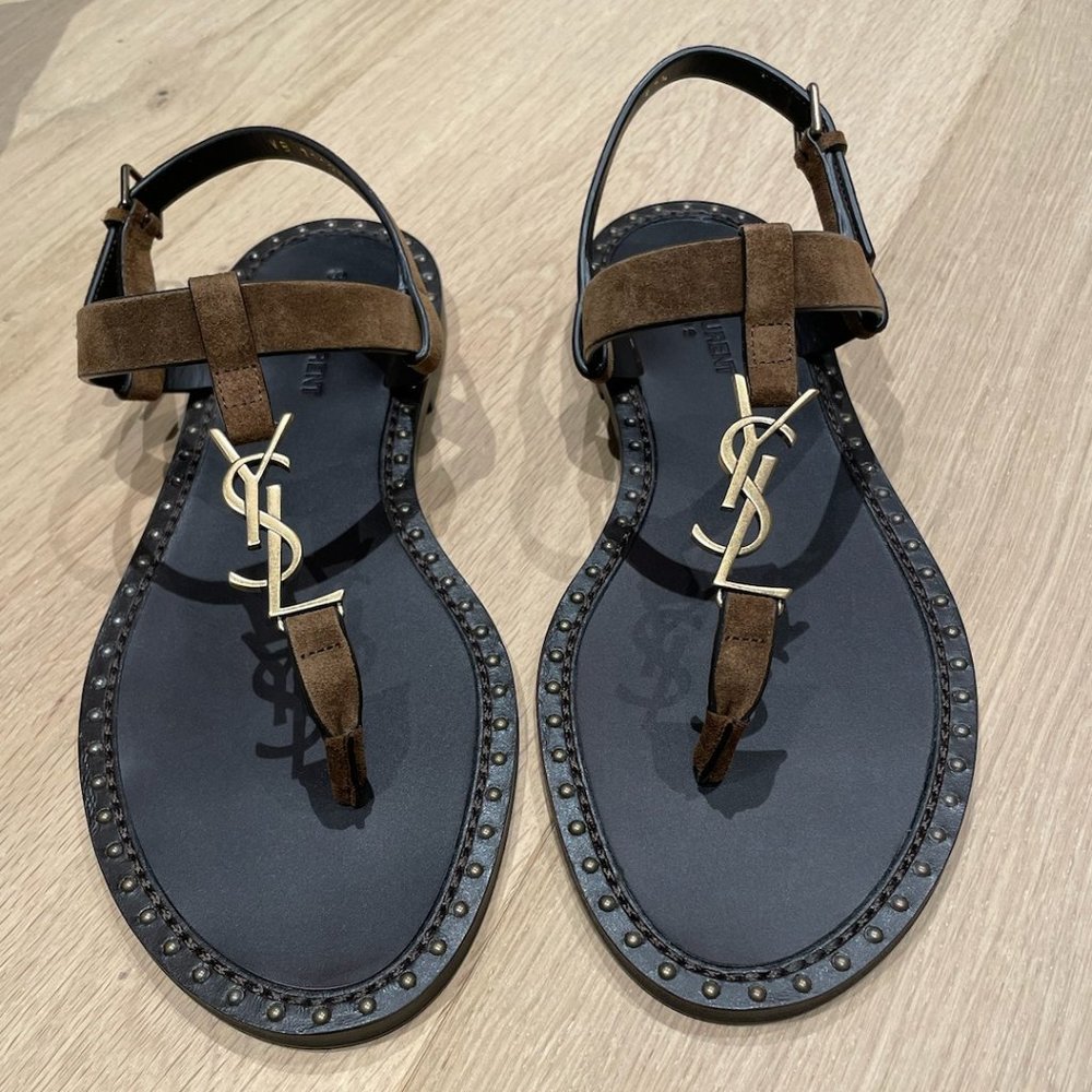 Brand new, never work Yves Saint Laurent (YSL) sandals -- size 37.5, TAGS ON!